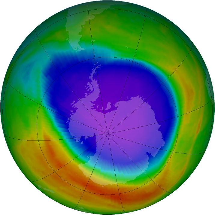 Antarctic ozone map for 05 October 2000